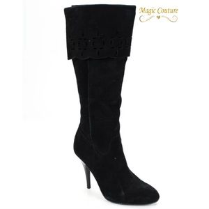 🍂🍁New Beverly Feldman Black Suede High Heel Boot🖤🖤